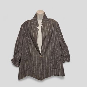 Lane Bryant Charcoal Striped Blazer